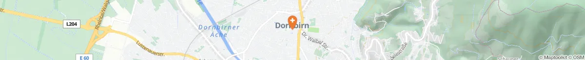 Kartendarstellung des Standorts für Stadtapotheke Dornbirn in 6850 Dornbirn